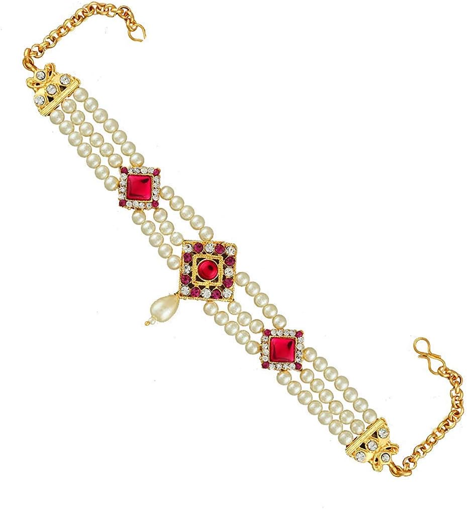 Traditional Kundan Armlet Women Upper Arm Bracelet Gold Plated Armband Jewelry