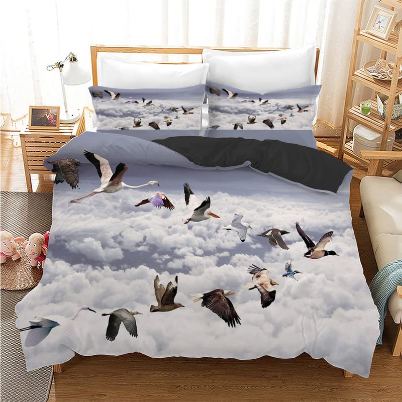 Housse de couette 240x260 oiseau blanc pour transformer votre chambre en nid douillet