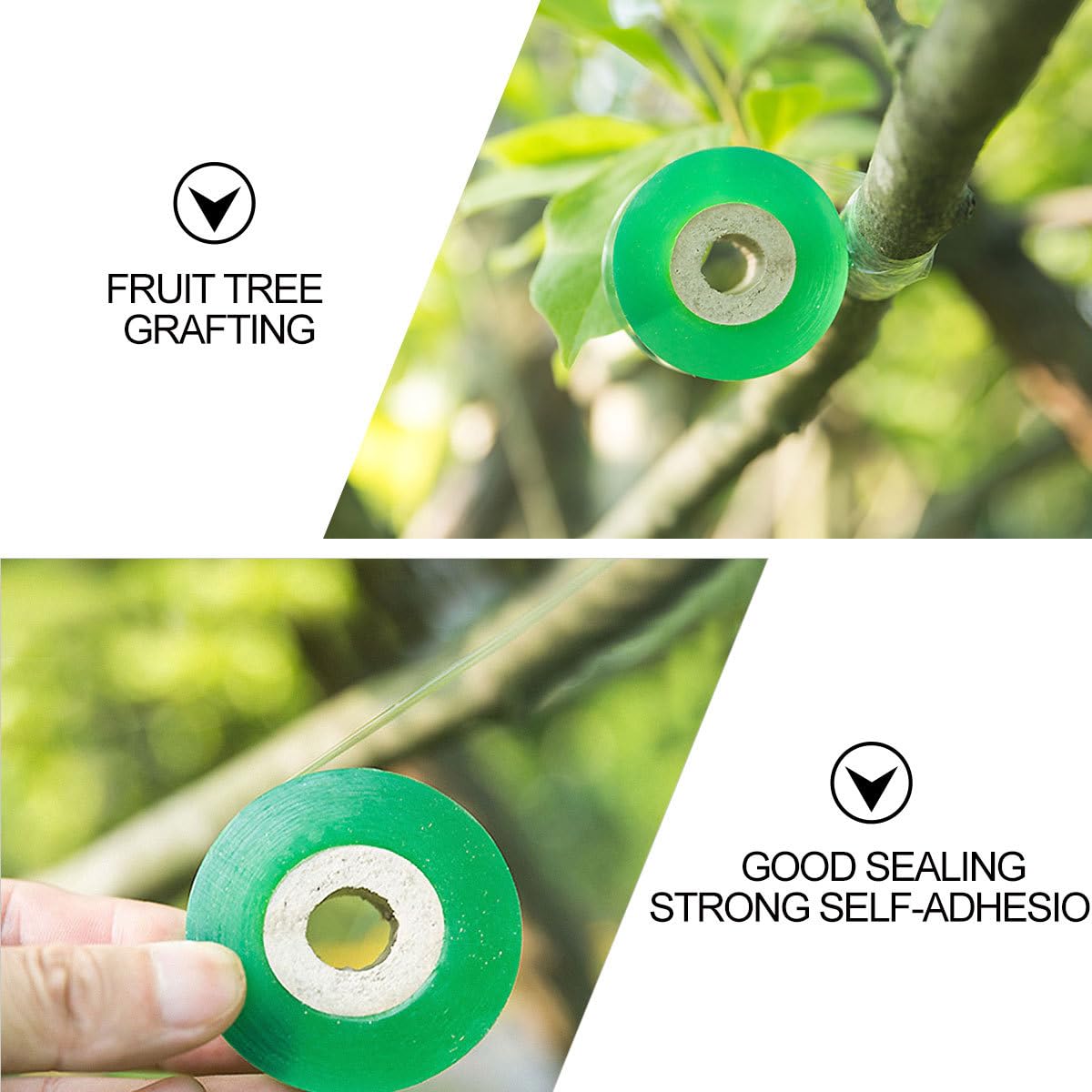 MAGICLULU Selbstklebendes Veredelungsband aus Grünem PVC 4 Rollen Dehnbar und Transparent für Walnuss und Pflanzenveredelung im Garten dem Bauernhof