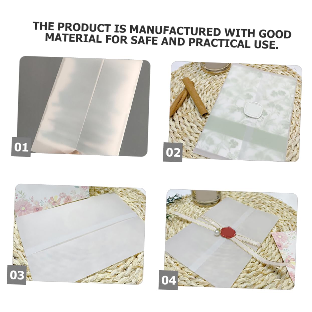 Sobres de Boda de Papel Vegetal Blancos 100 Piezas para Tarjetas