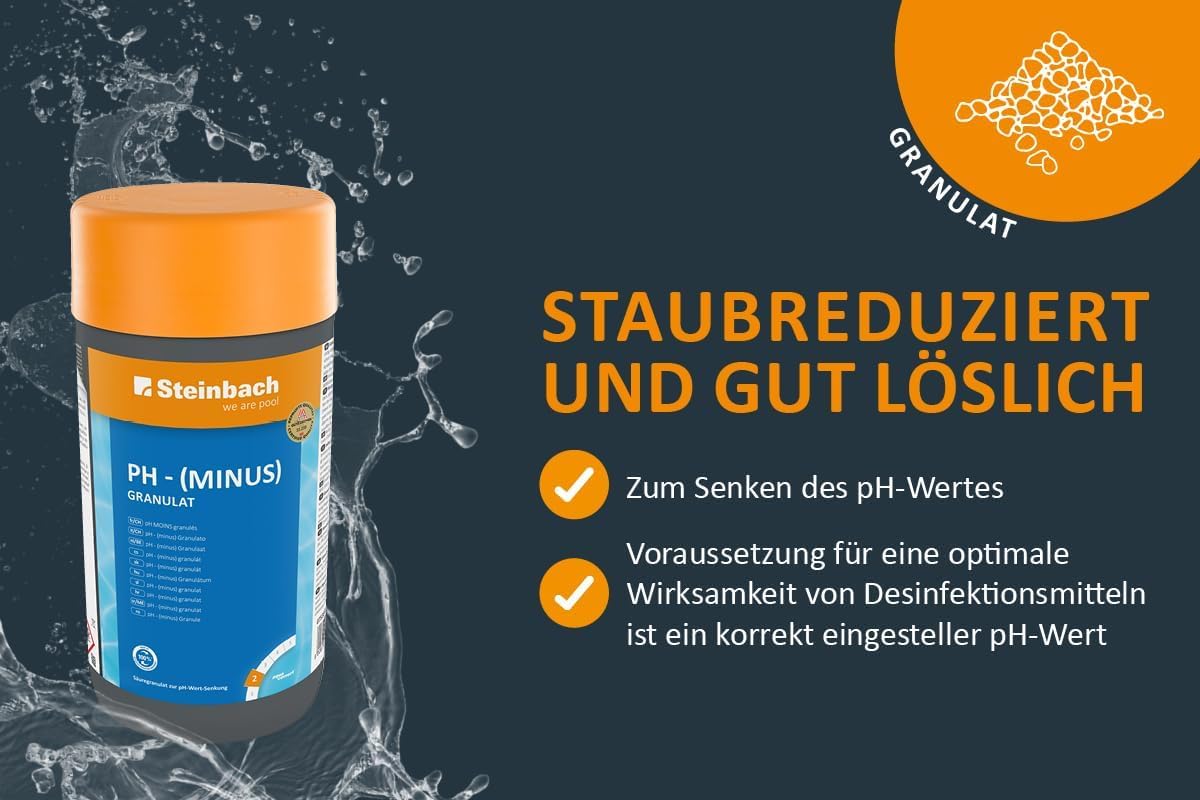 STEINBACH | Wasserpflege Starter Set I Pool Chlor Starterset für Einsteiger I Mini-Multitabs, Kristallklar, Dosierschwimmer, Testkit, pH-Senker & Chlorgranulat | Pool-Zubehör-Set für Anfänger