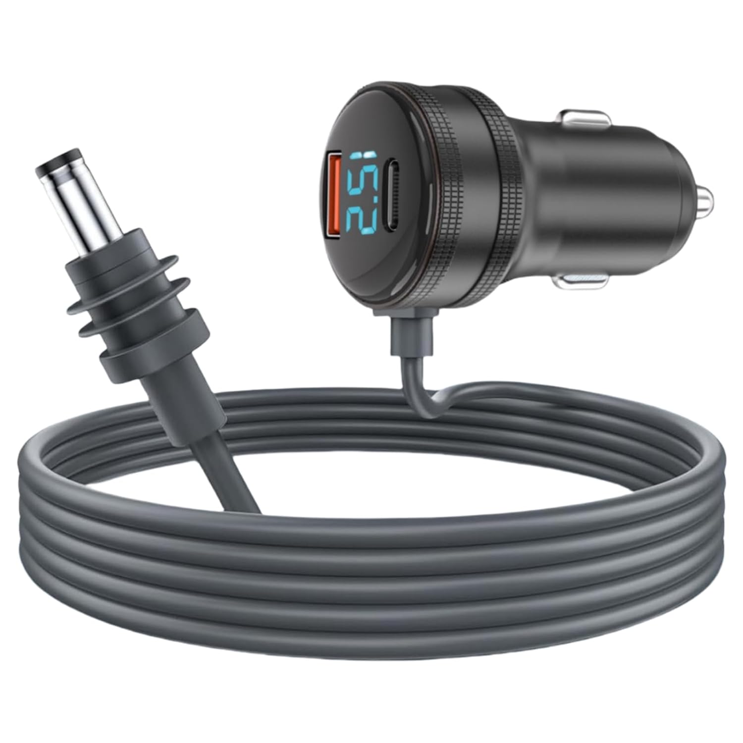 Starlink Mini Cable 5M/16.4FT, 3 in 1 Starlink Mini Car Charger DC Power Cable Cigarette Lighter Adapter 12V-24V with Digital Display, USB C PD 45W and USB A 18W Ports for Trucks and Cars (5M)