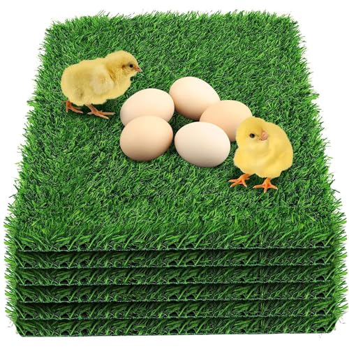 Tapis de gazon artificiel 12x12 pour nichoir et poulailler avec patchs de pelouse synthétique