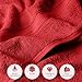 SUPERIOR Solid Egyptian Cotton Towel Set, Washcloths 13” x 13”, Hand Towels 20” x 30”, Bath Towels 30” x 55”, Red, 6 PC Set
