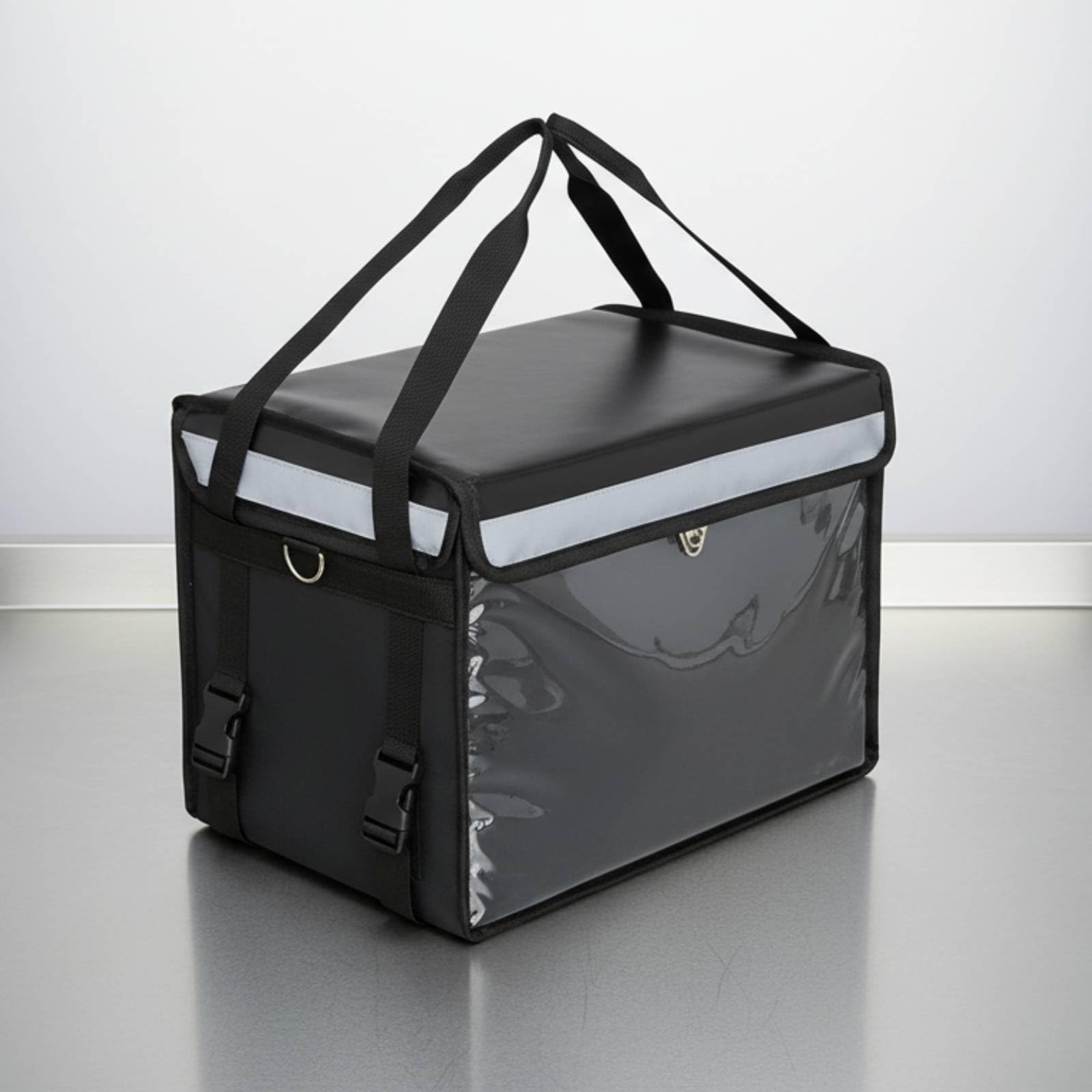 Caja de Transporte de Alimentos Insulada con Lining Térmico Impermeable de PVC Estabilidad Refuerzo Ideal para Reparto de Restaurantes Catering Entregas Profesionales, 62L, Set Básico