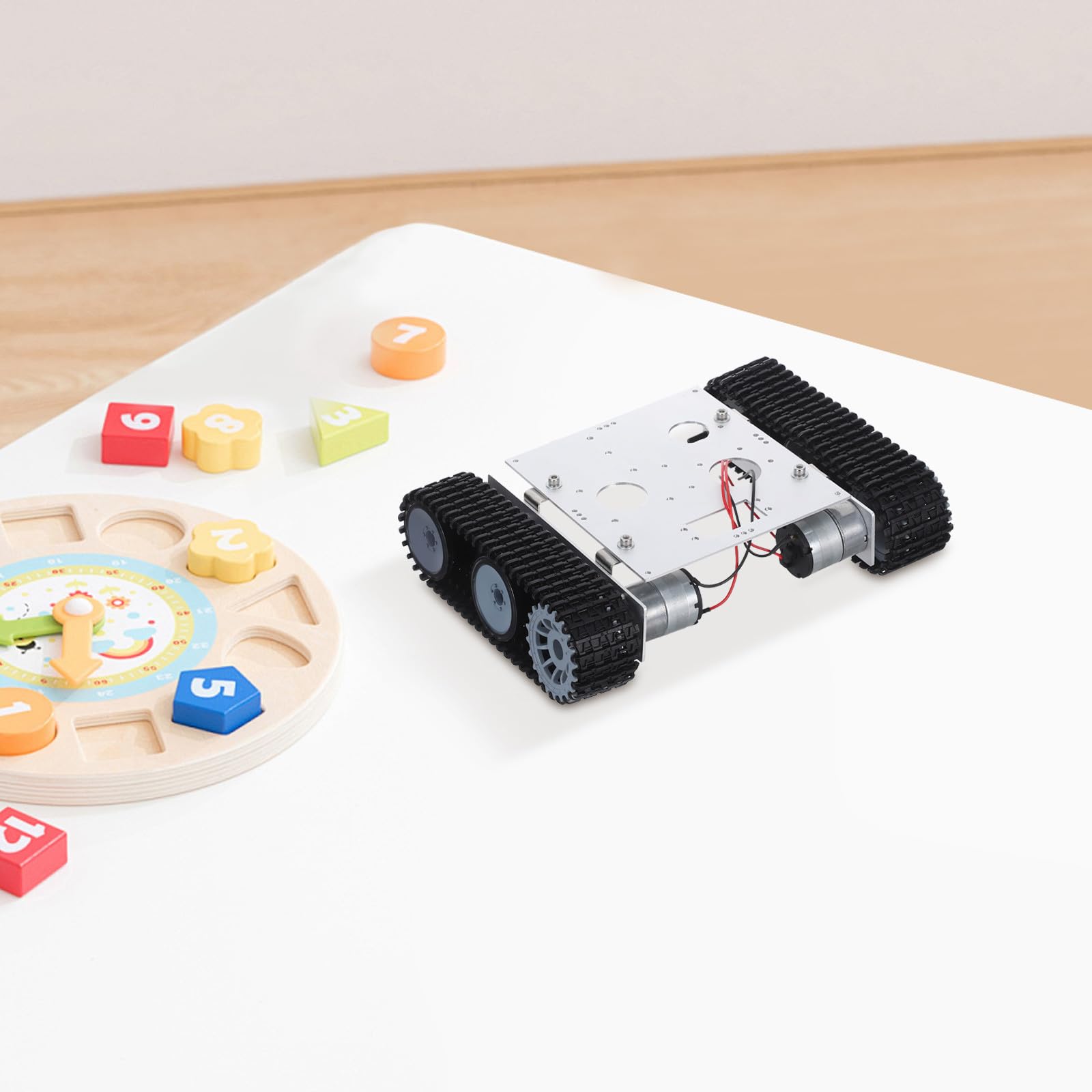 BESPORTBLE Chasis de Robot Tanque: Plataforma de chasis de Coche Robot con Motor de - Proyectos científicos Stem RC - Robótica DIY - Ruedas móviles - Accesorios de ensamblaje