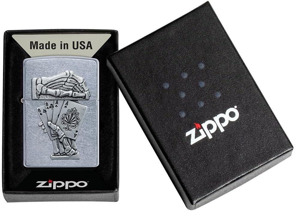 Zippo Lighter - Personalized Custom Message Engraved on Back Lucky Card Game Ace of Spades Zippo Windproof Lighter