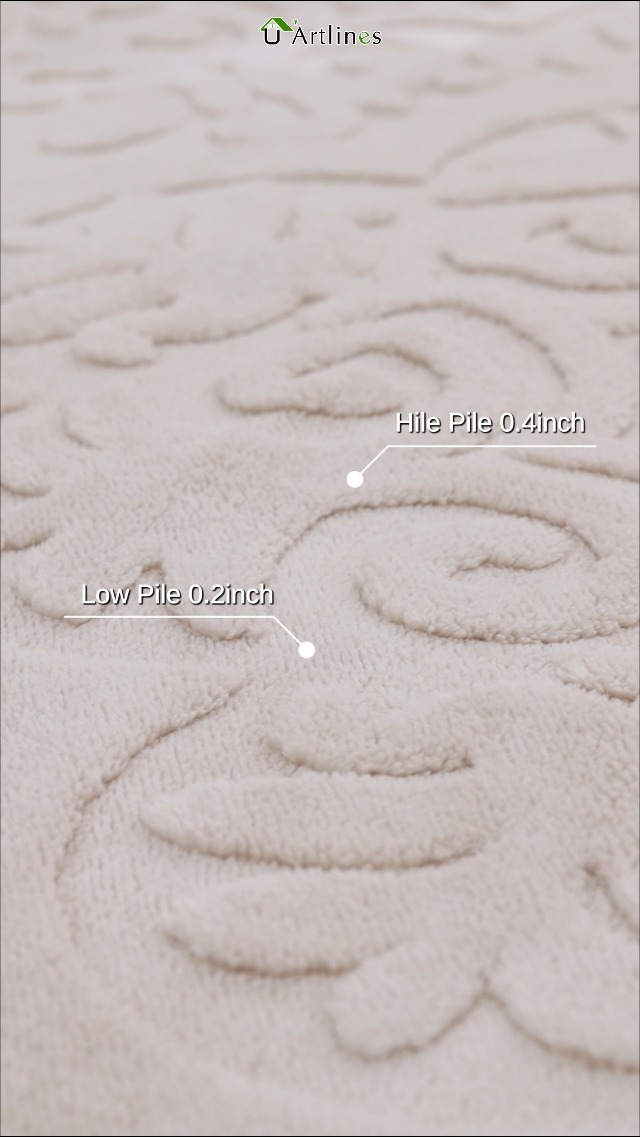 Tapete decorativo U'Artlines beige 8x10 pies lavable miniatura 7