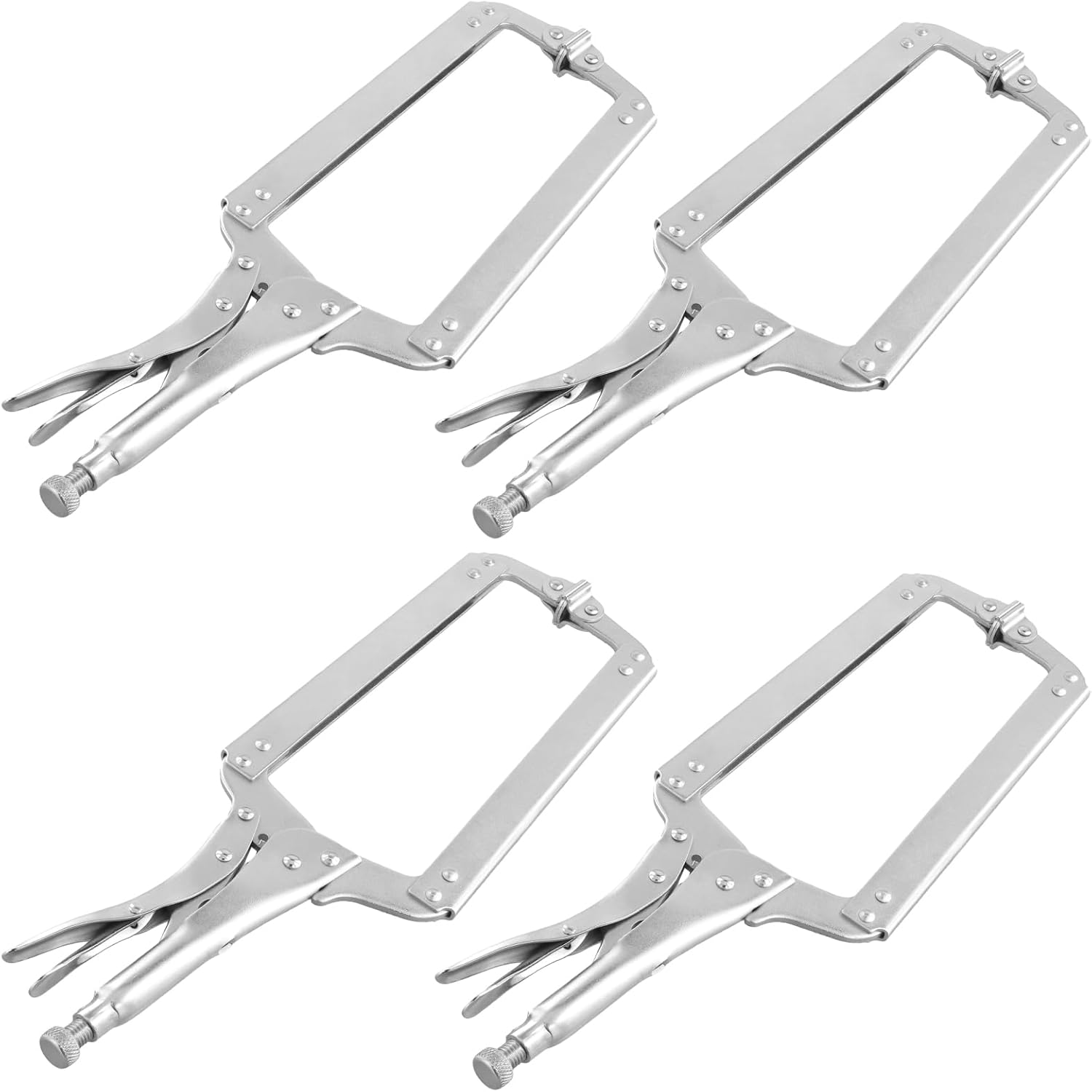 4 PCS 18 Inches C-clamp Locking Pliers with Swivel Pads, Locking Clamp Pliers, Welding Clamps for Wood Working and Welding