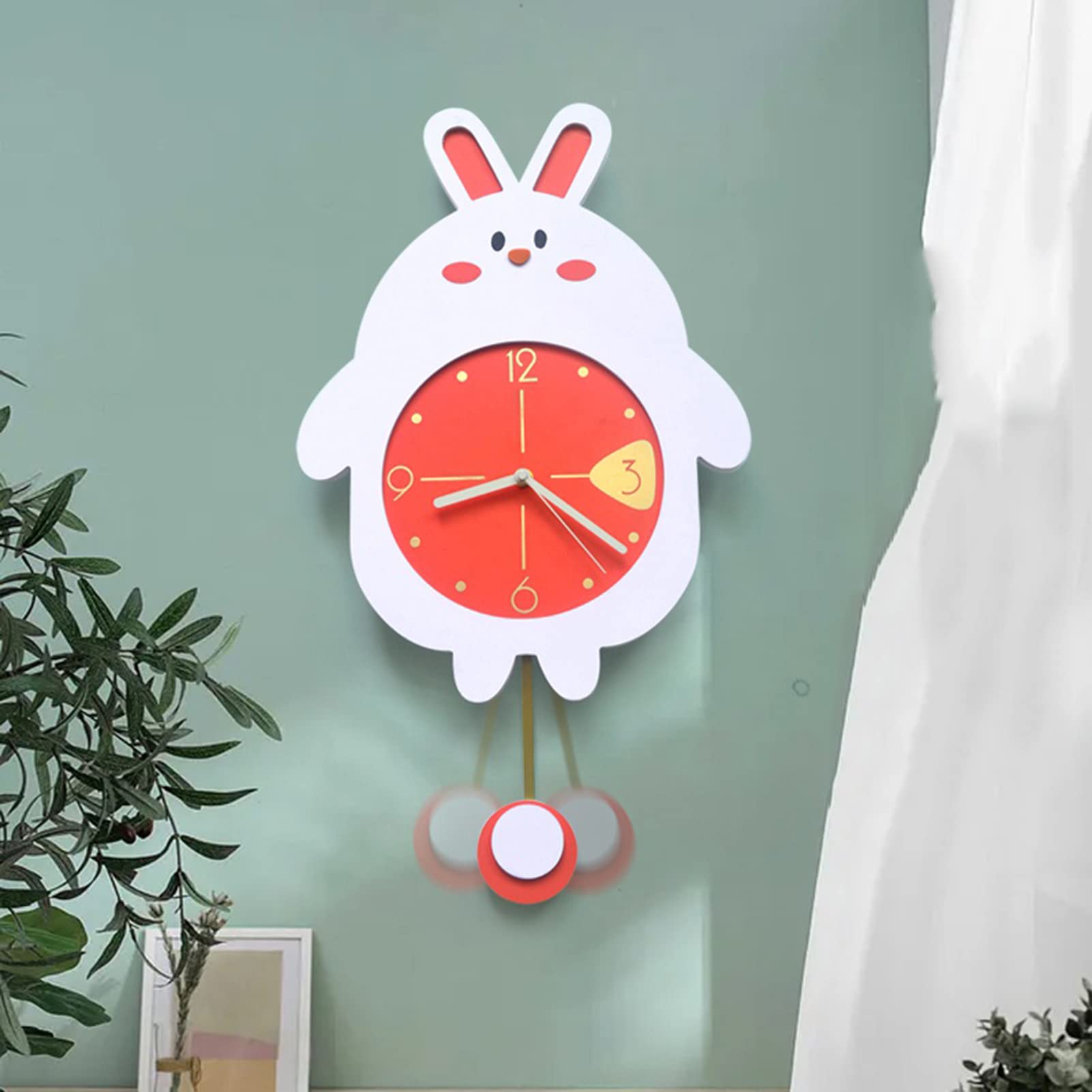 Orologio da Parete per Camera dei Bambini, Camera da Letto Cucina Soggiorno  Decorazione Orologio da Parete Creativo a Forma di Cartone Animato con  Pendolo, Silenzioso Senza ticchettio,N : Amazon.it: Casa e cucina