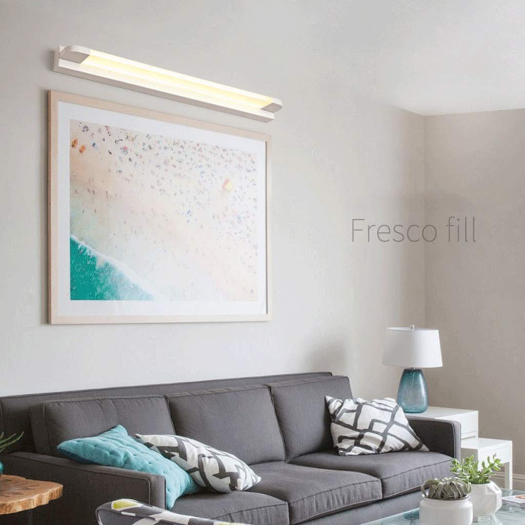 Lámparas de Espejo de Baño Lámpara Delantera Material Frosted Hierro Forjado Cuerpo de Hierro Led Fuente de Luz de Luz de Luz Luz Caliente Y Luz Blanca Iluminación de Pared
