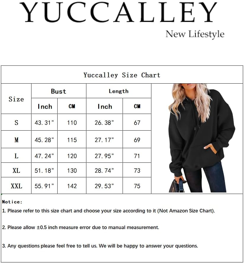 Miniatura 5 de Yuccalley Sudaderas con capucha y bolsillo de manga larga para mujer