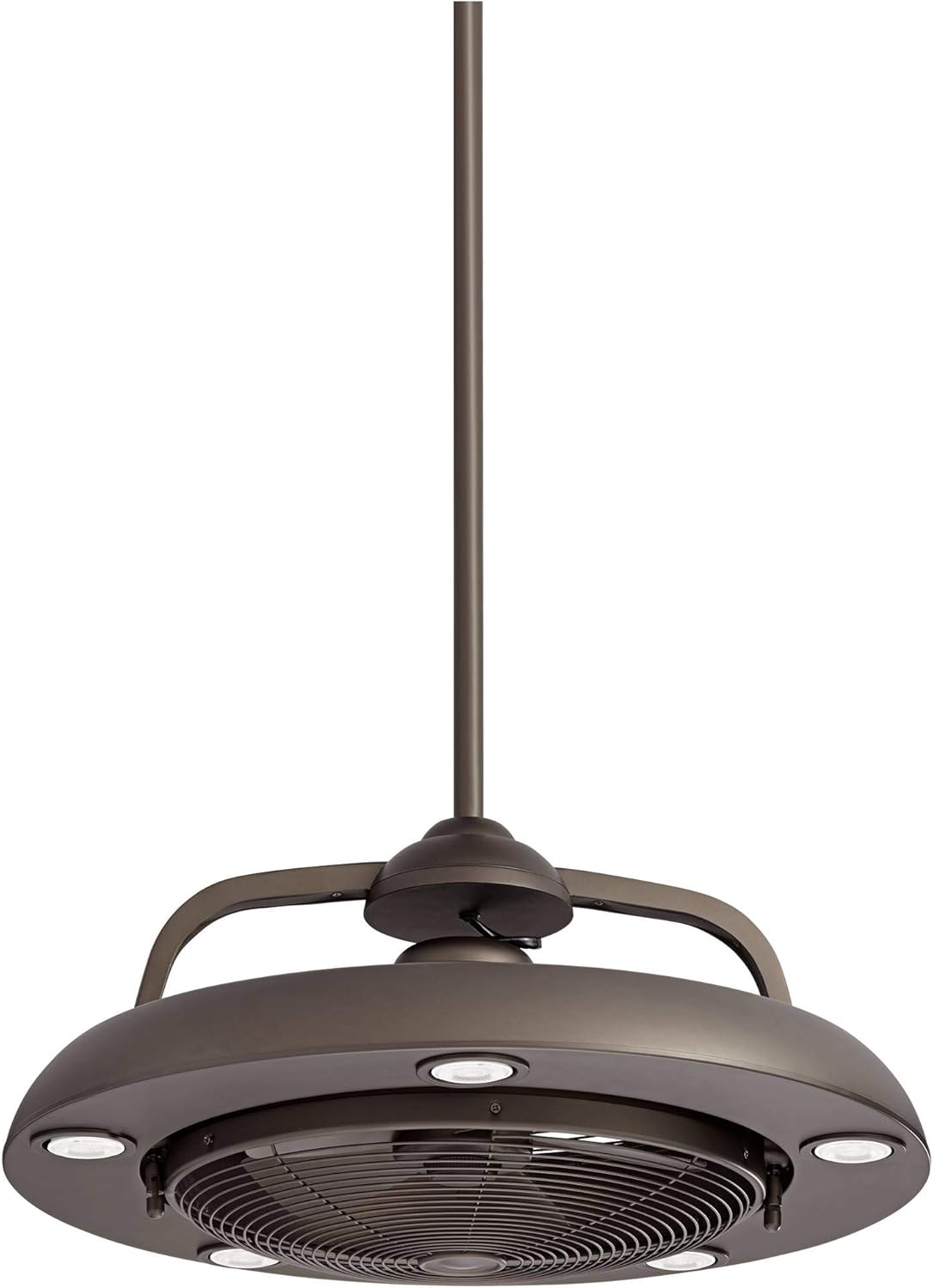 Authentic Crazy Deals 24 Segue Modern Industrial Small Enclosed Indoor Ceiling Fan with LED Light Remote Control Rich Bronze Cage for House Bedroom Living Room Home Kitchen Family Dining Office - Possini Euro Design