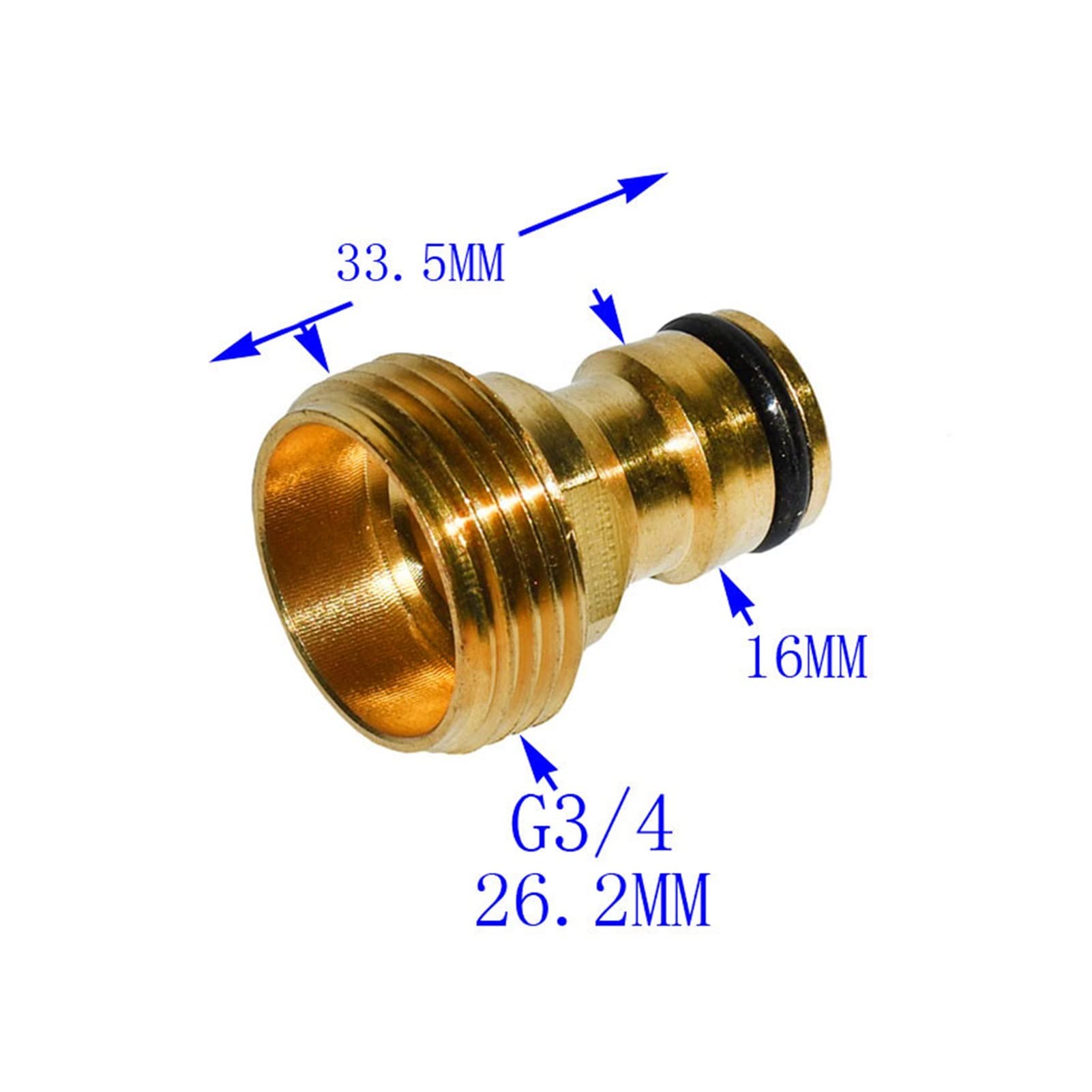 Raccordo Pera ad Acqua Spray da 3/4" in Ottone, Connettore Maschio, Connettore Filettato da 3/4", Connettore per Rubinetto Autolavaggio in Ottone, 10 Pezzi/Nero/3/4''