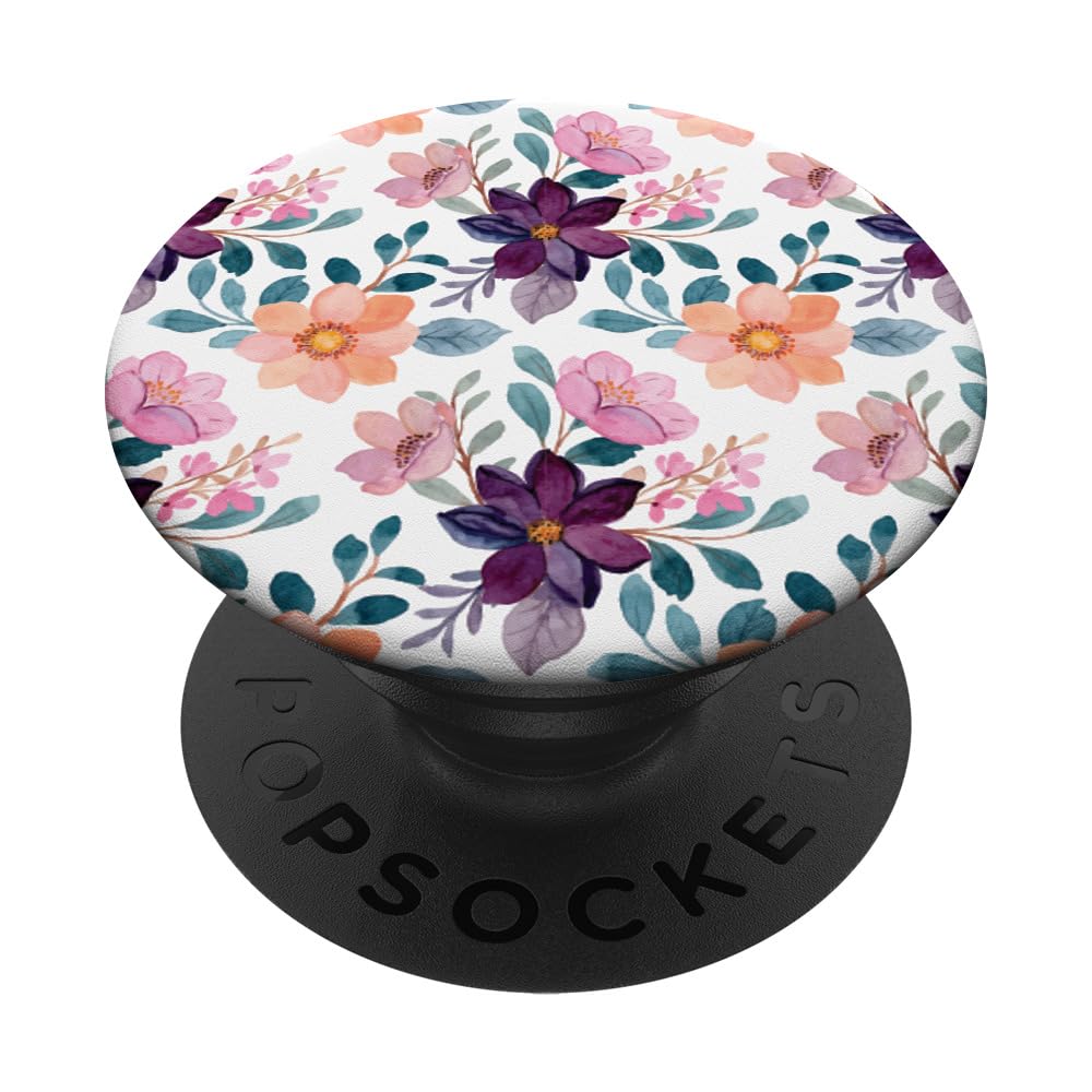 Colorful Watercolor Floral Flower Design PopSockets PopGrip: Swappable Grip for Phones & Tablets