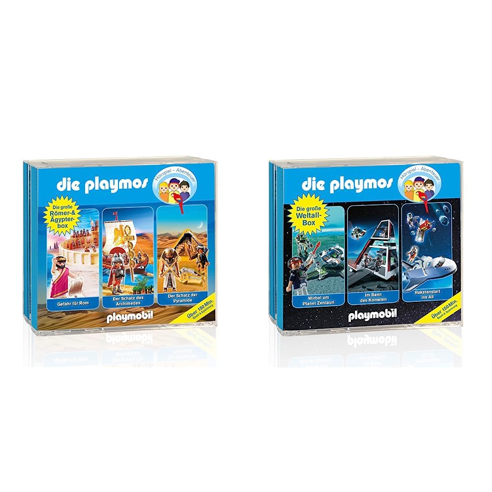 Die Playmos - Die große Römer- & Ägypterbox (Original Playmobil Hörspiele) & Die Playmos - Die große Weltallbox (Original Playmobil Hörspiele)