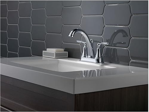 Miniatura 3 de Delta Faucet Woodhurst - Grifo de baño central, níquel cepillado, grifo de baño de 2 manijas, montaje de drenaje de metal, acero inoxidable,
