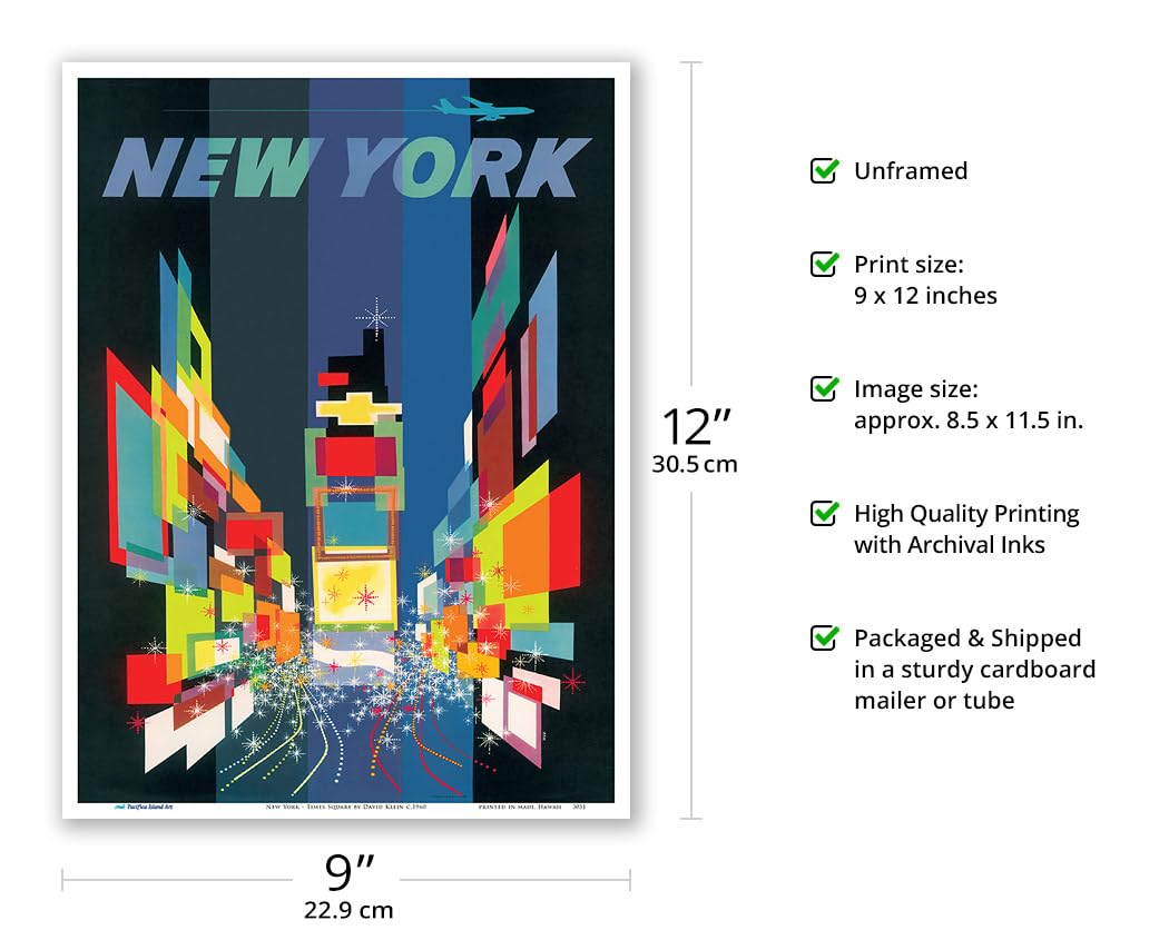 Amazon.com: New York City Times Square - Vintage Travel Poster by