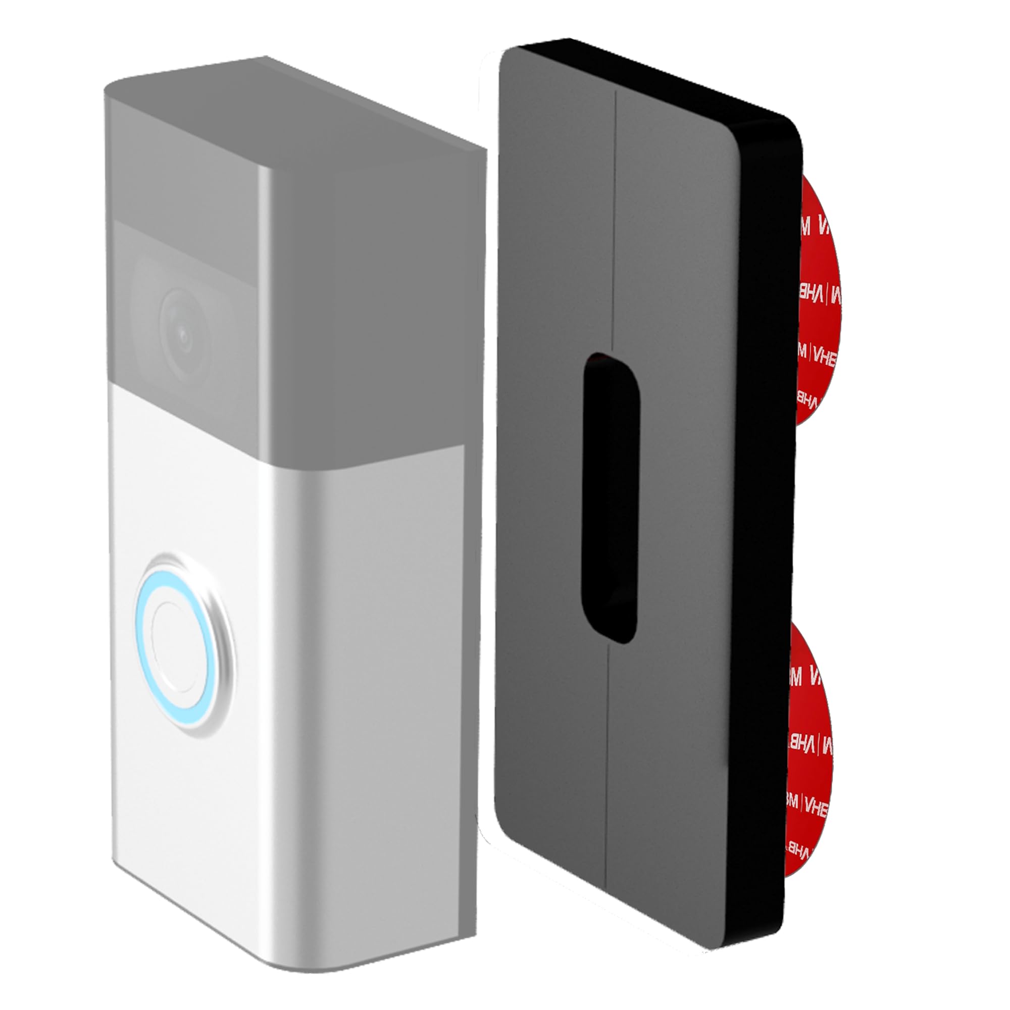 Universal No-Drill Sticky Wall Mount compatible with Hikvision Ubiquiti G4 Video Doorbell 2nd Gen, 3, 3 Plus, 4, Pro Pro 2, Wired or Battery Wireless Security Camera, & others Adhesive (REGULAR size) — image 1
