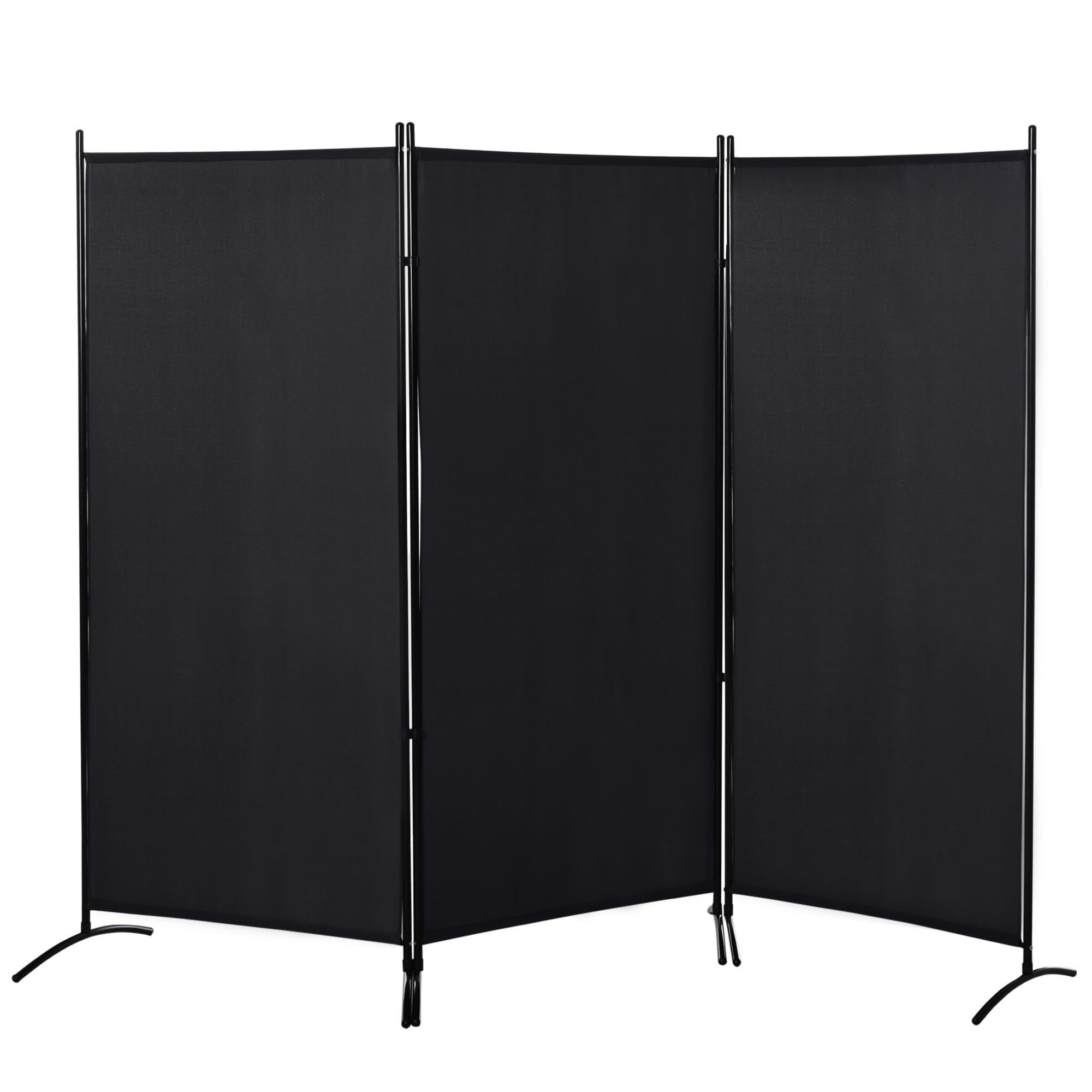 HOMCOM Paravent 3 Panneaux Store Latéral 253 x 50 x 182 cm Noir