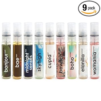 Adiveda Natural Perfume Trial Set for Men & Women , Combo Set of 9 - 12ml Each