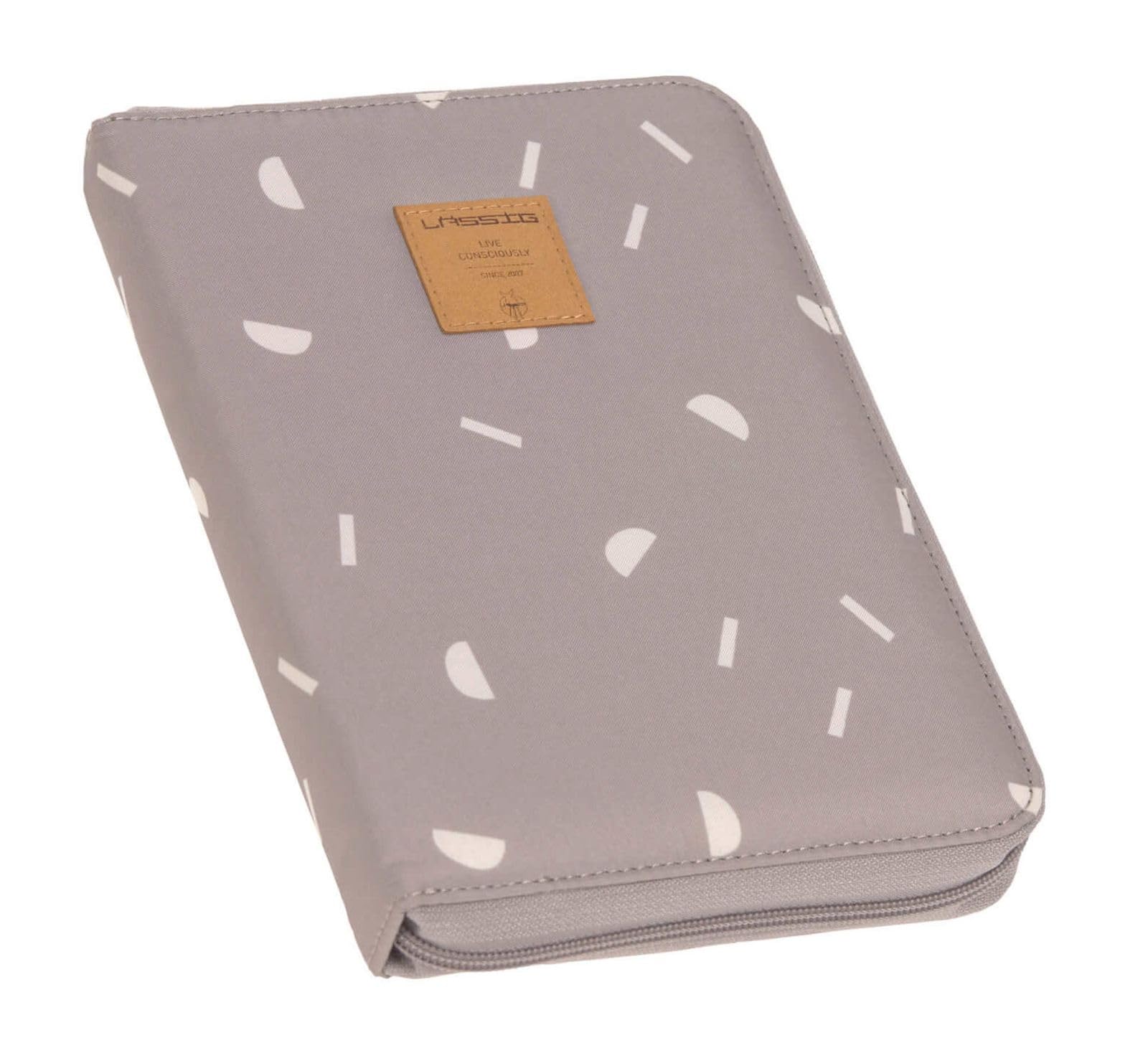 LÄSSIG Mama Mutterpasshülle U-Heft tasche Dokumententasche/Document Pouch Blocks taupe