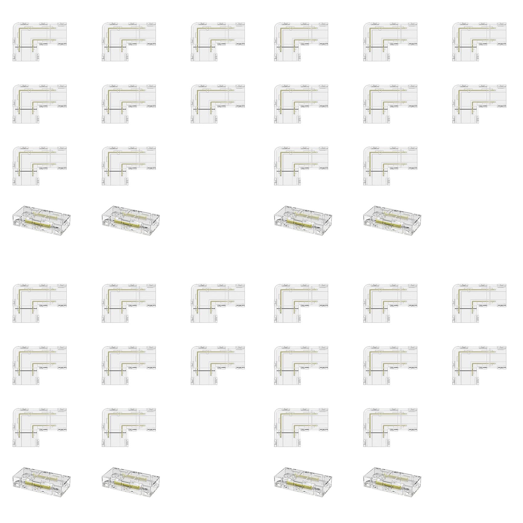 Jnchdghwa As Shown 8Mm Cob Connector 32Pc L-Shaped/Corner Connector,8Pc Gapless Connectors For Cob Led Strip,Not For 10Mm Tape Lights