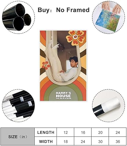 Miniatura 2 de YEZLH Harry - Póster estilo Harry 1 House álbum de música en lienzo para decoración de pared pinturas impresas para sala de estar dormitorio