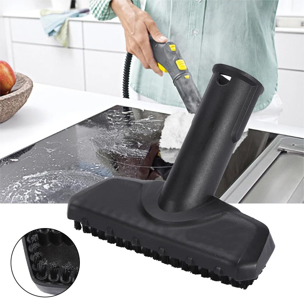 Accessoires pour Nettoyeur Vapeur Karcher Easyfix SC1 SC2 SC3 SC4 SC5, Lot de 4 Brosses Rondes 1 Buse à main 1 Buse Noir/Jaune Pièces Détachées