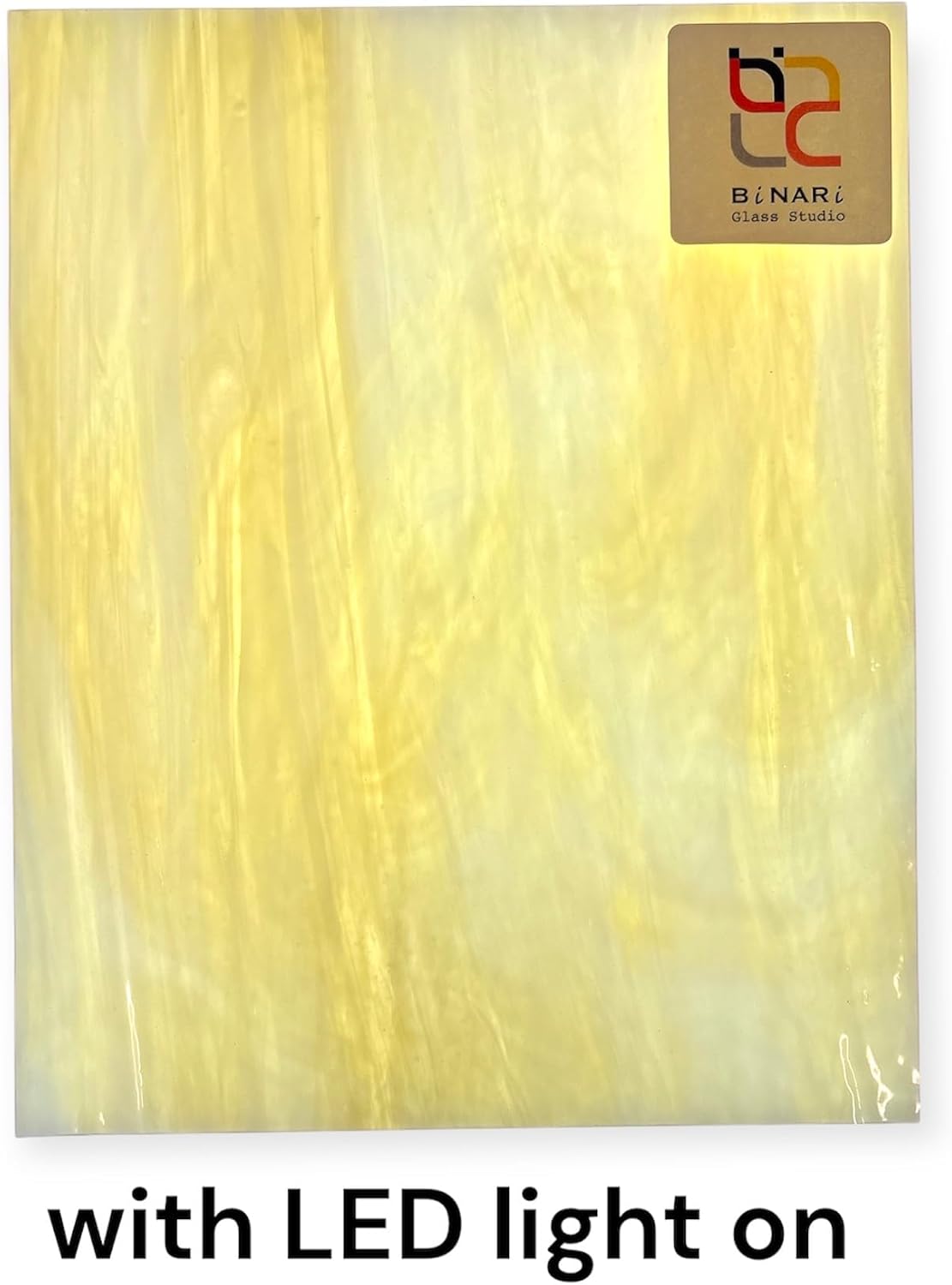 Wissmach Stained Glass Sheet: Medium Amber, Opal (8"x12"-1 Sheet) by BiNARi Glass Studio