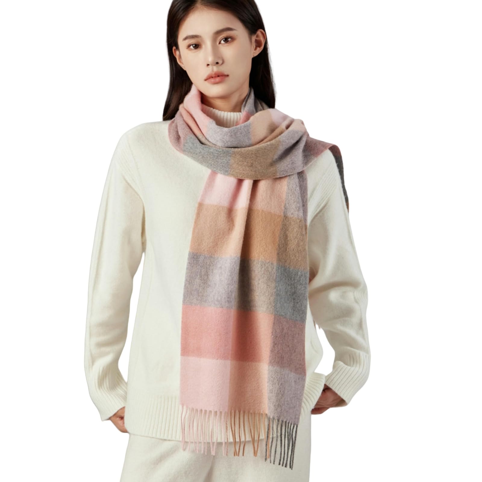 JOASIS Schal Für Damen Winter Frauen Imitation Wolle Schal High-end Verlängerte Einfache Damen Plaid Vielseitige Halsschal-a23-180 * 30cm