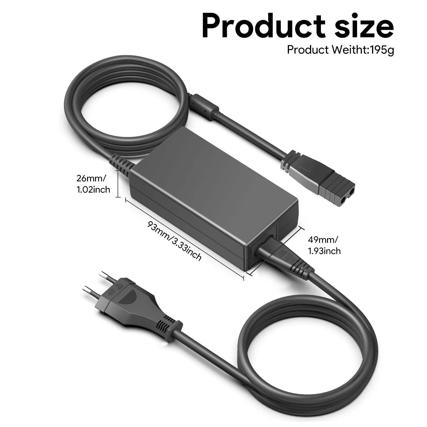 KFD Fuente de alimentación 12 V 5 A cable de repuesto para nevera termoeléctrica Dometic TC 14 TC 21FL TC 35, Waeco MF 05, Mobicool MB32 Mini nevera 12 V 2 pines cable de conexión AC adaptador de