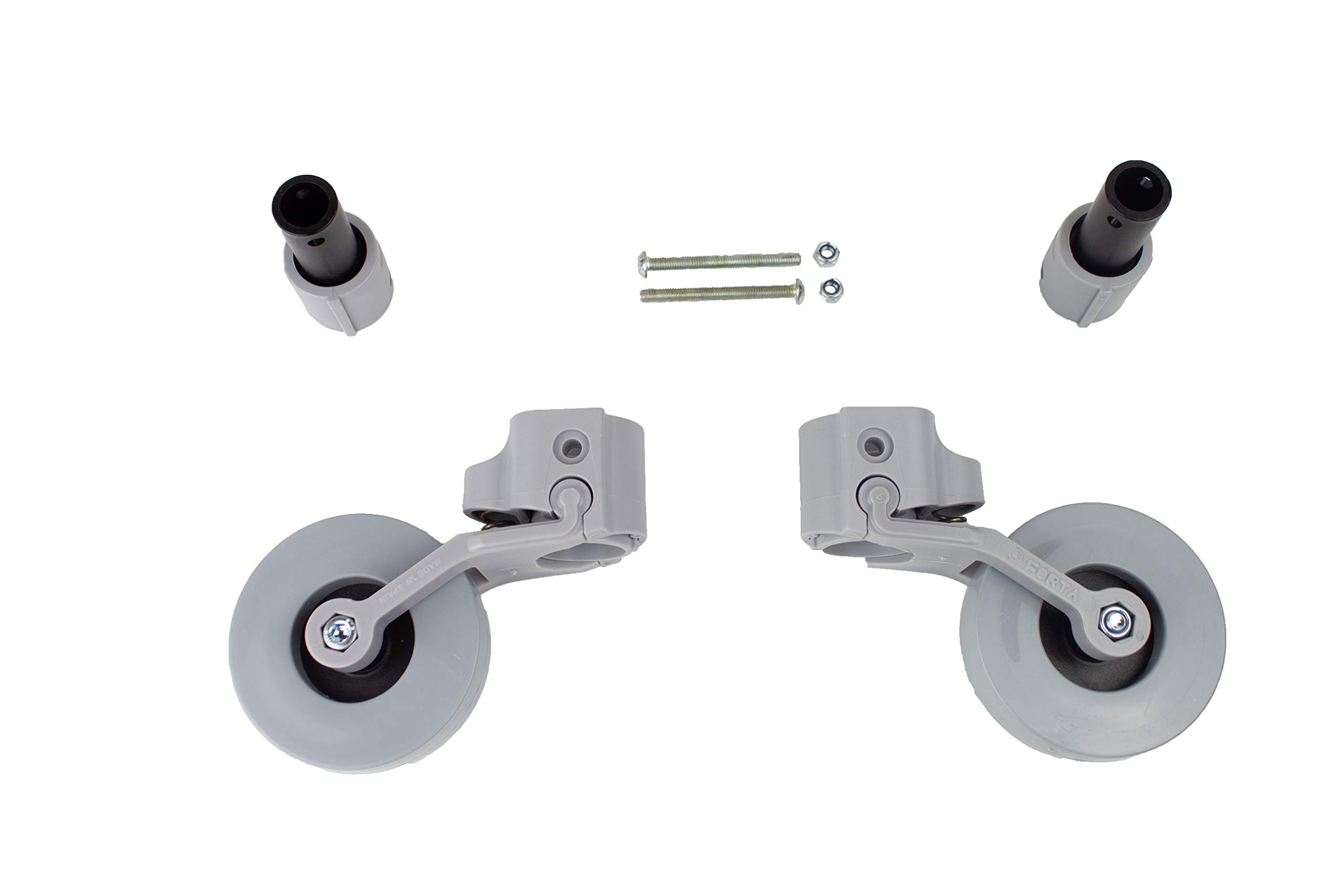 Forta - Kit de ruedas para andador, Andador para ancianos, Fácil instalación, Especial para ruedas traseras, Mecanismo de freno