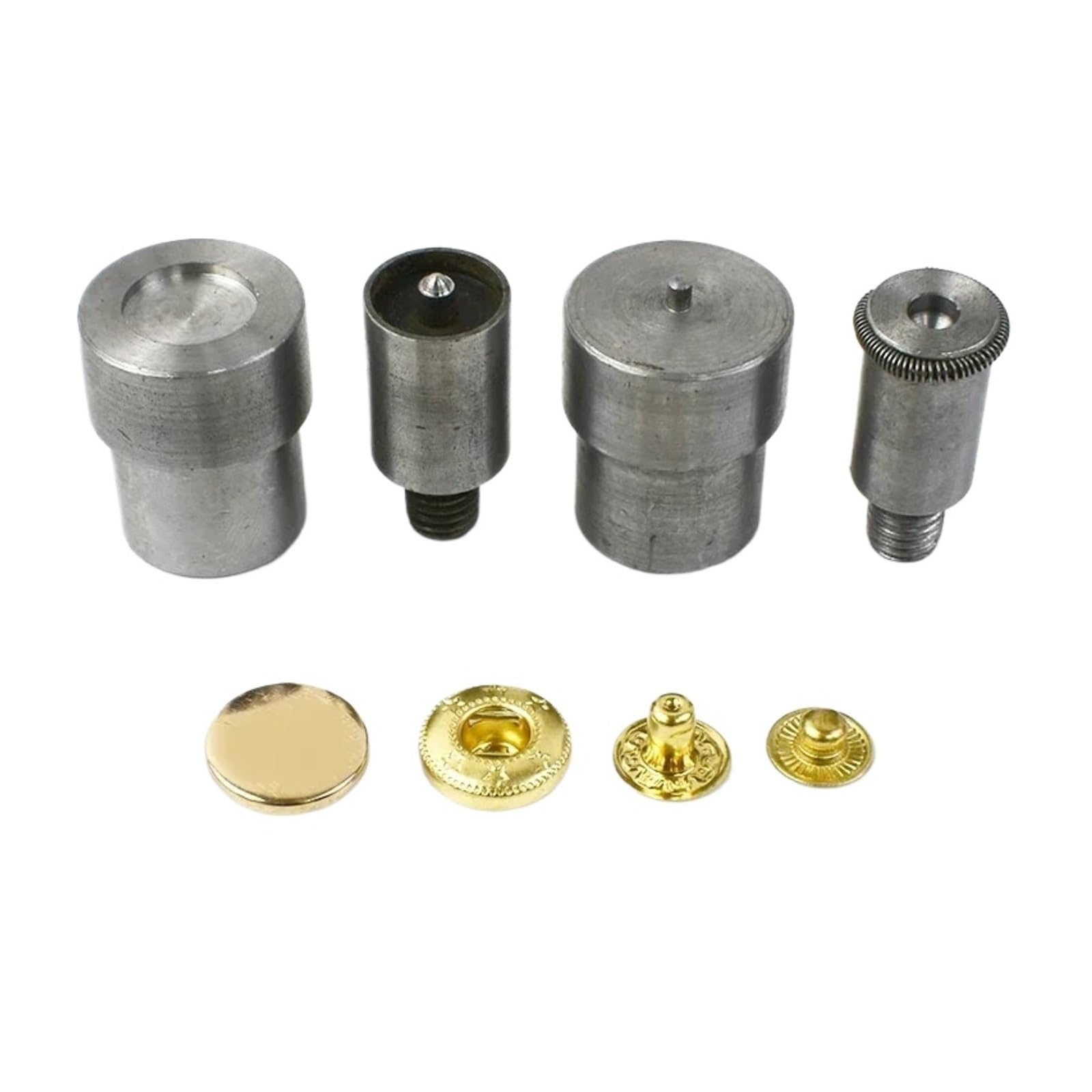 Snap Fasteners Botón Die Juego de moldes cierre a presión | Troqueles de botón de metal, suministros de costura DIY(655-10mm)