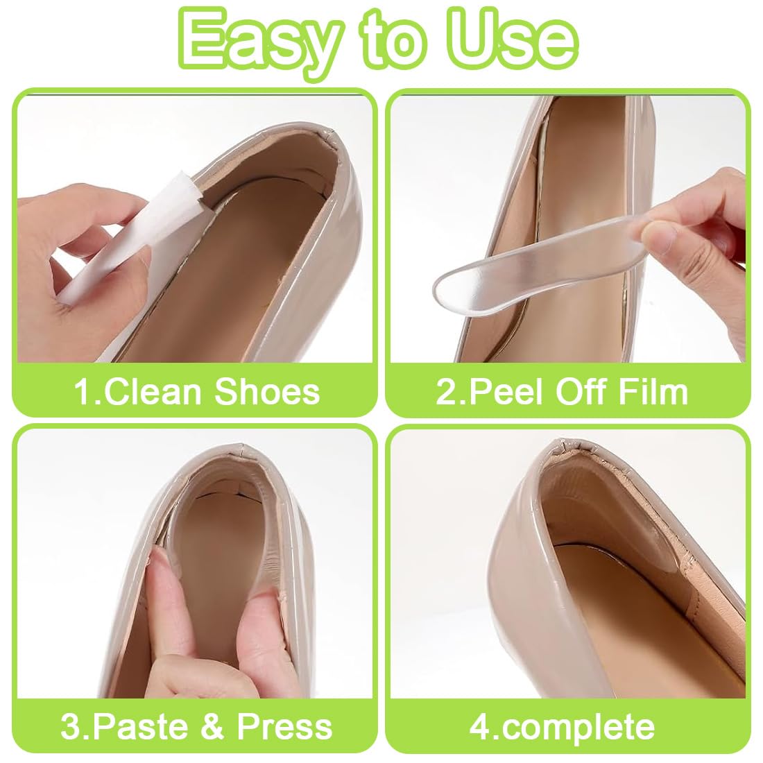 18 PCS Protector de Tacones para Zapatos, Plantillas Antideslizantes, Almohadillas para Pies de Tacones Altos, Plantillas de Silicona para Sandalias (Transparente)