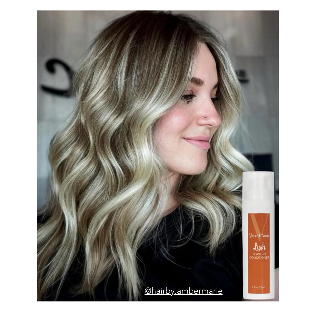 Virgo de Novo Professional Haircare Lush Intensive Moisturizing Leave In Conditioner, Restoring Softness & Smoothness, For Damaged, Dry, Color Treated Hair, Low pH Acidic Formula, Vegan
