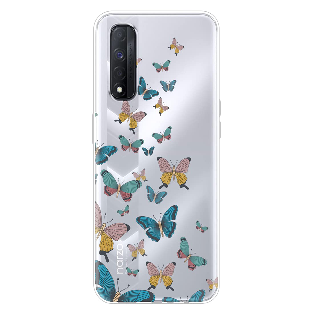 Fashionury Silicone Shockproof Printed Back Cover Case for Realme Narzo 30 4G/Realme 7/Realme Narzo 20 Pro (Transparent) -V057 (B098798228) Amazon Price History, Amazon Price Tracker