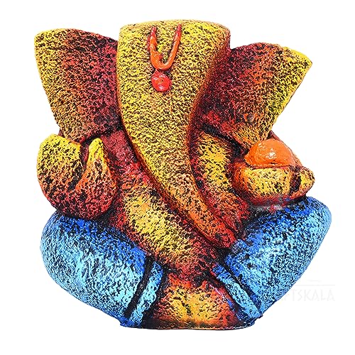 Ganesha Idol Shree Gajanand Ganpati Murti 6 inch Vinayak Poly Fibre Resin Statue for Home Temple, Living Room Decor, Office Desk, Festival Gifts (Orange) — photo — 3 of 9