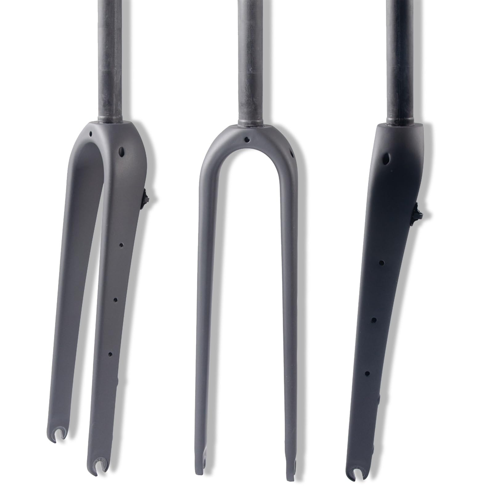 HZXQCVB 700C Starre Gabel Aus Kohlefaser 1-1/8'' Gerades/konisches Rohr Schnellspanner 9 X100mm Scheibenbremse Gravel Rennrad Gabel(Matt Black,Straight) Sport & Freizeit