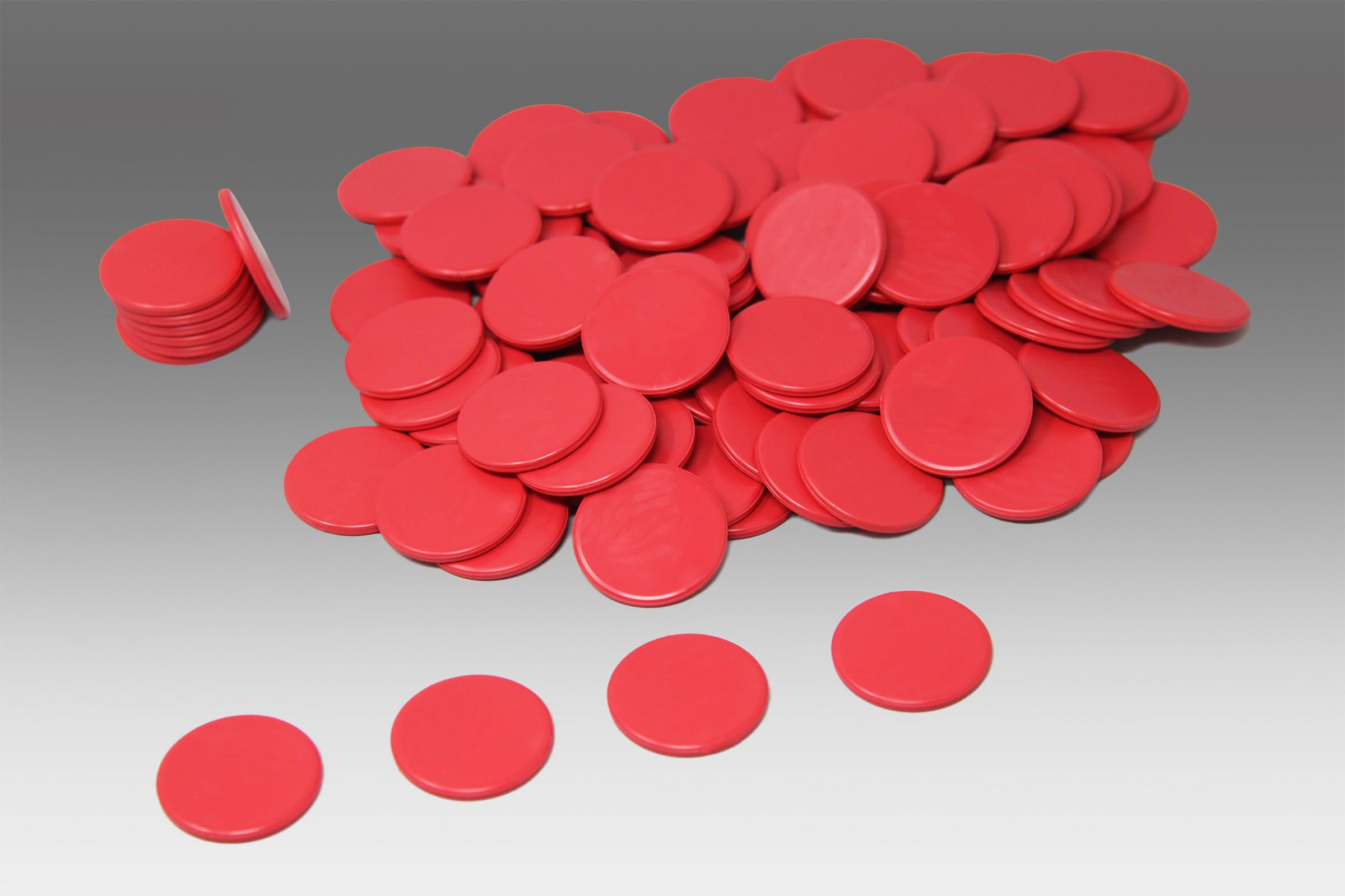 Fichas de Juego Rojas (100 Piezas) de RE-Plastic® | Fichas contadoras Fichas marcadoras ø 25 mm