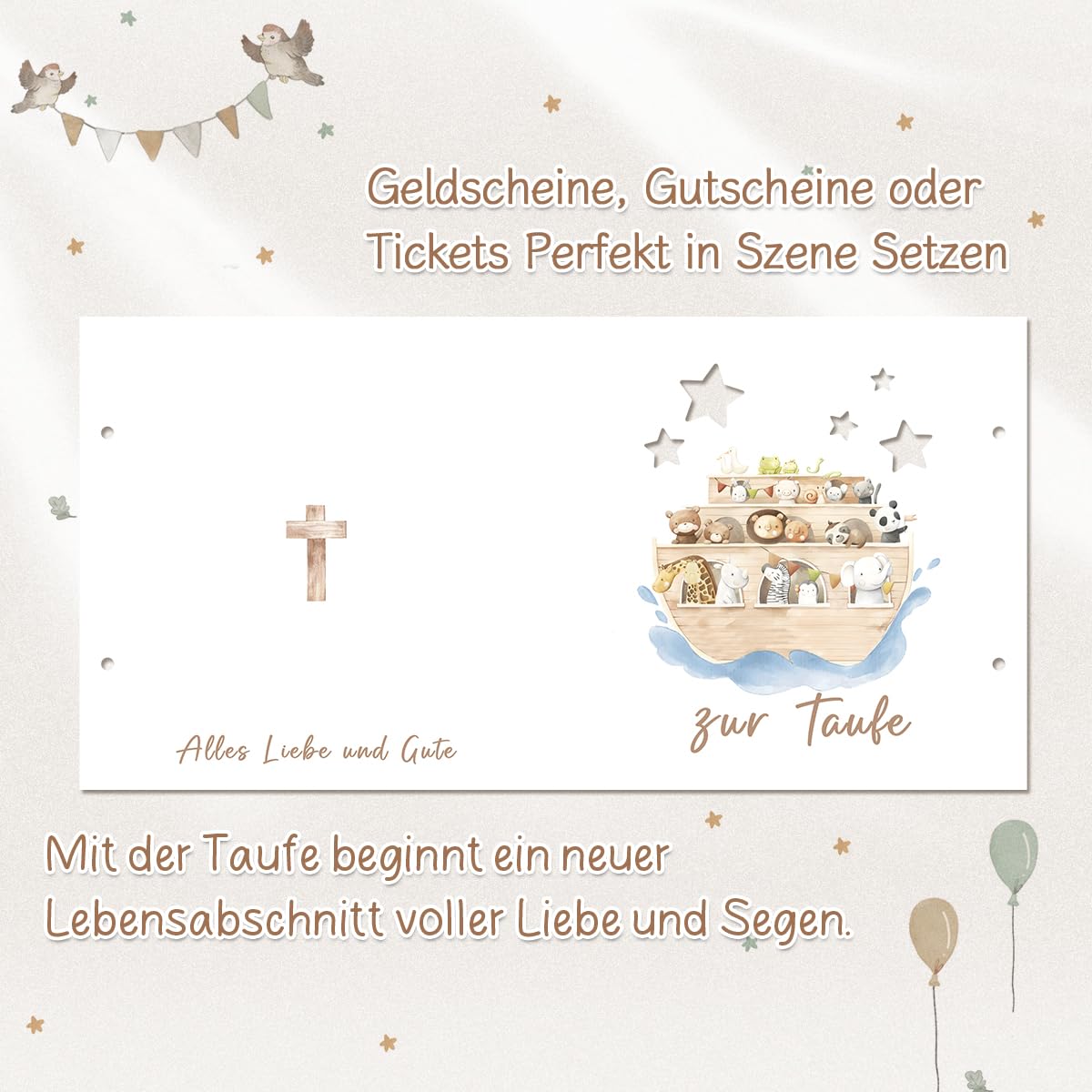 Carte cadeau baptême avec enveloppes, cadeaux de baptême, cadeaux de baptême originaux pour filles et garçons