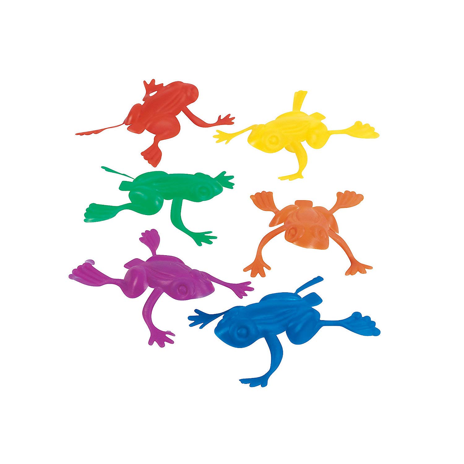 Fun Express - Mini Plastic Jumping Frogs (2") - Bright Colors - 144 Pieces - Toy Characters - VBS Vacation Bible School Supplies/Décor