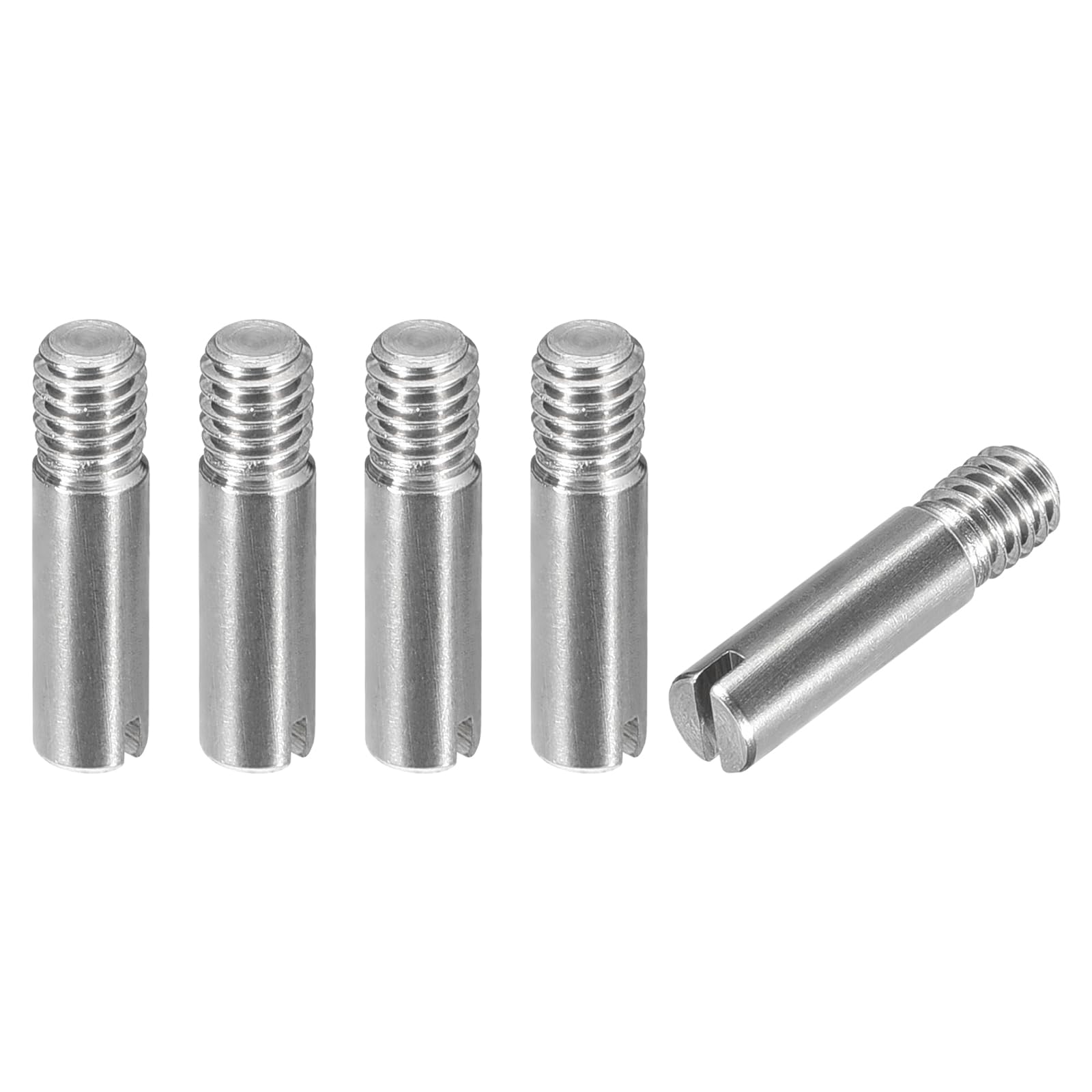 uxcell 5Pcs M4 x 16mm Slotted Cylindrical Pin 304 Stainless Steel Dowel External Thread Locating Pin for Furniture Cabinets-picture-14