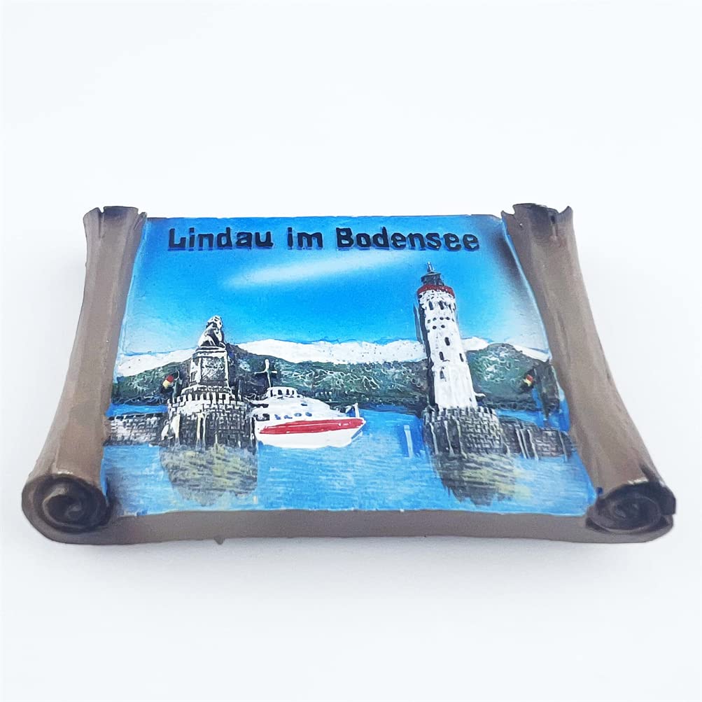 Lindau Im Bodensee Bayern Germania Magnete Frigo Frigorifero Magnete Decorazione Sticker Souvenir Resina Artigianato Lavagna Cucina