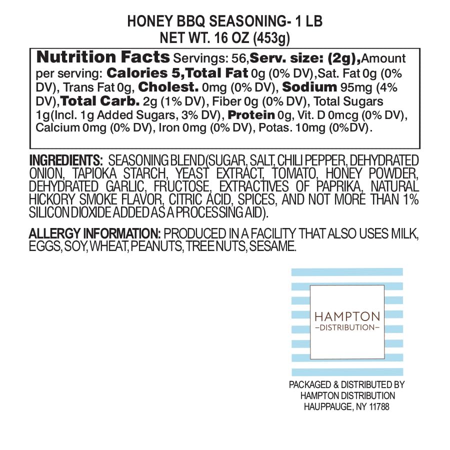 Honey BBQ Seasoning Rub, 1 Pound Resealable Bag, BBQ Rubs for Grilling and Smoking - Image 2