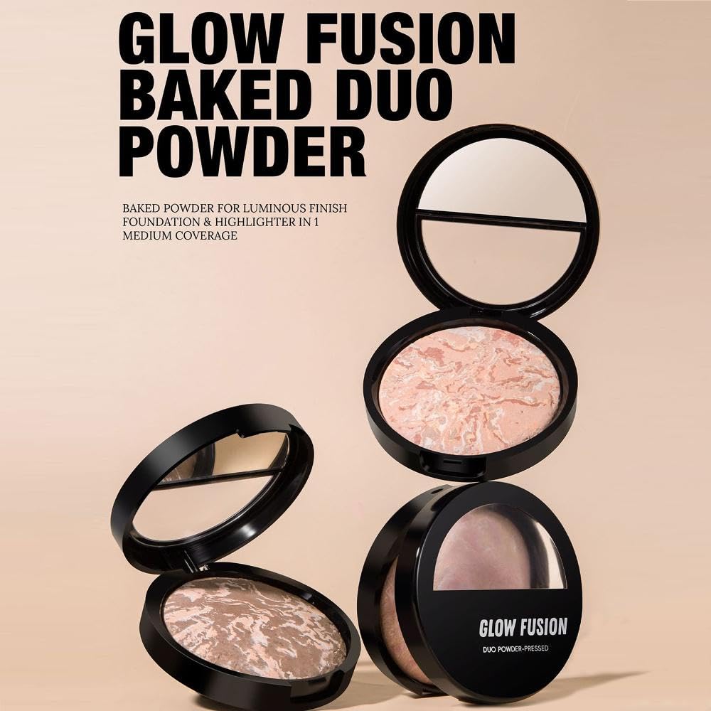 24H Wear Long-lasting, Full Coverage Foundation with Shimmer Brick Pressed Bronzer, Transfer & Sweat Resistant - Image 3
