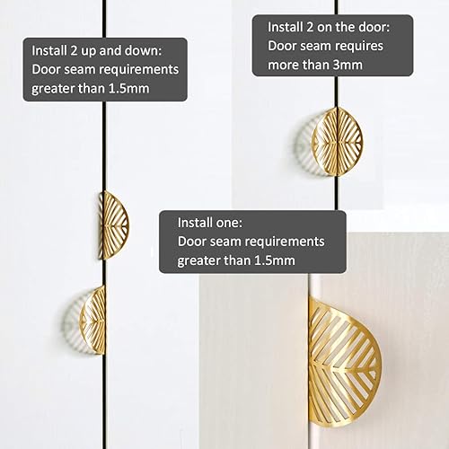 Miniatura 7 de KDDEON Manija de cajón escondido de simplicidad moderna, latón puro, sin perforaciones, tiradores de puerta de armario, muebles de cocina, tiradores