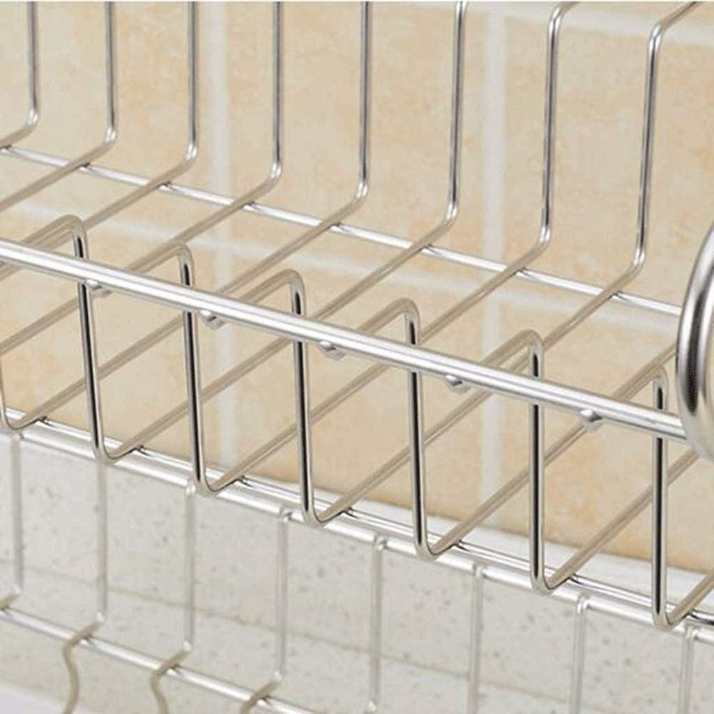 Dish Rack, Dish Rack Drain Rack - Stainless Steel Double Drain Dish Rack Kitchen Rack Cutlery Drain Rack