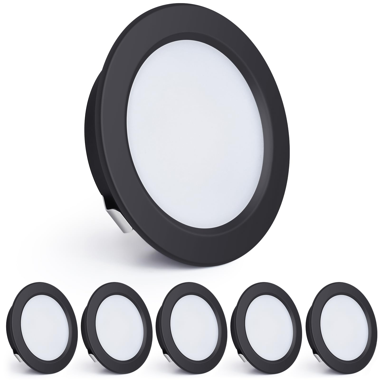 Recessed LED Spotlights 230V 2700K Ceiling Spotlights 55-60 mm 6pcs Black