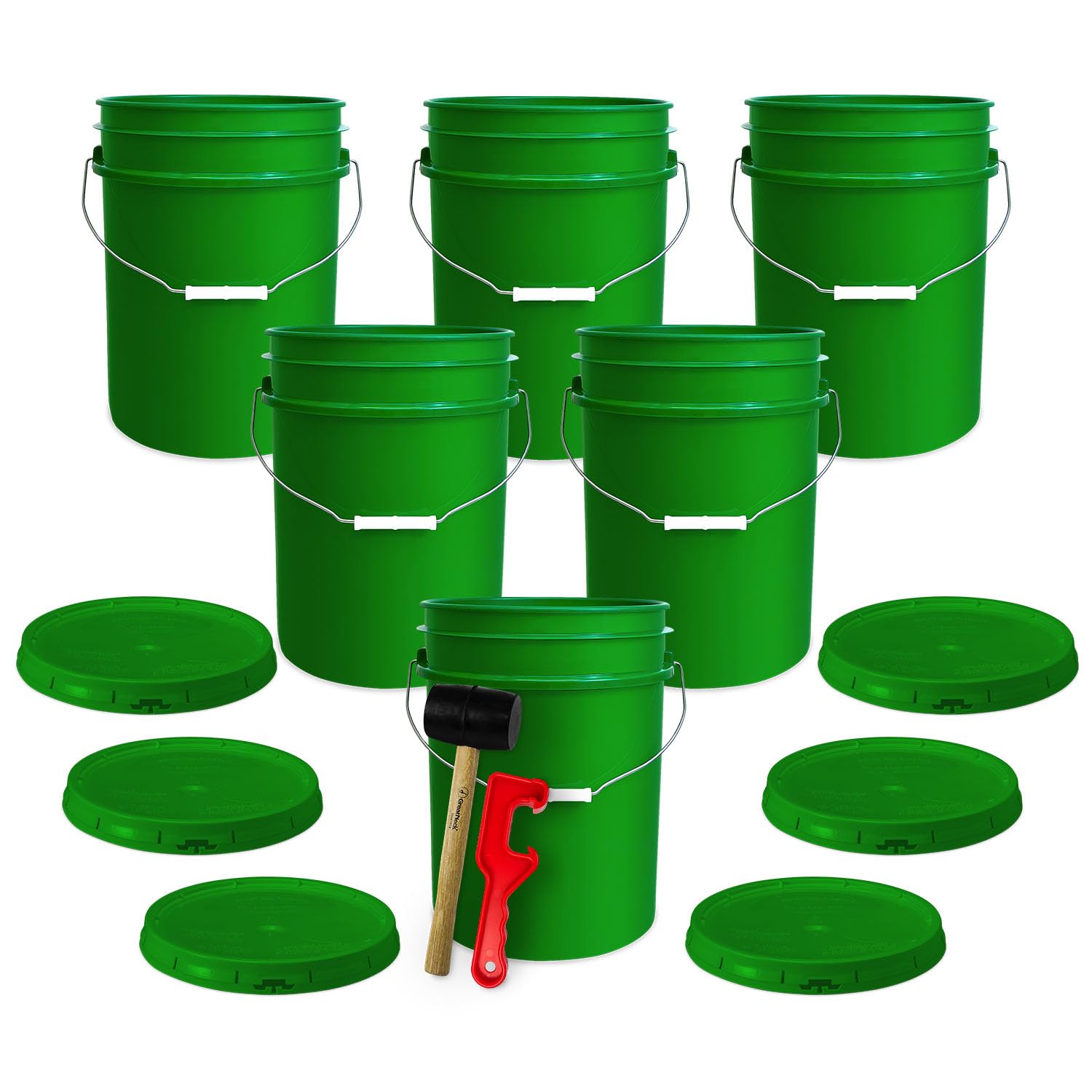 ePackageSupply 5 Gallon Bucket with Lid 6 Pack